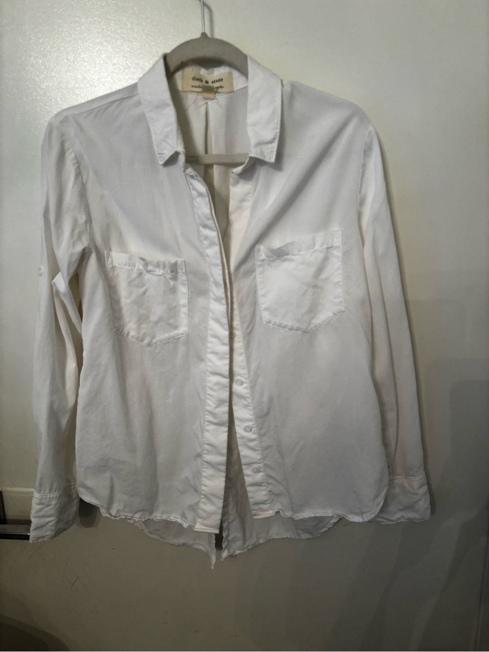 cloth & stone White Button-Up Shirt Jacket